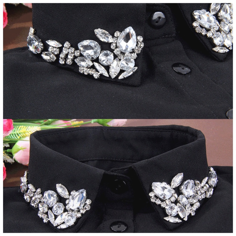 Black Crystal Embellished Collar - Picture 4 of 7